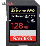 کارت حافظه SDXC سن دیسک مدل Extreme Pro V30 کلاس 10 استاندارد UHS-I U3 سرعت 170mbps ظرفیت 128 گیگابایت
