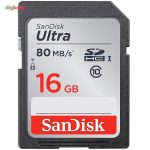 کارت حافظه SDHC سن دیسک مدل Ultra کلاس 10 استاندارد UHS-I U1 سرعت 533X 80MBps ظرفیت 16 گیگابایت