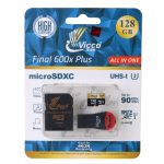 کارت حافظه microSDXC ویکومن مدل Final 600x plus کلاس 10 استاندارد UHS-I U3 سرعت 90MBs ظرفیت 128 گیگابایت به همراه آداپتور SD