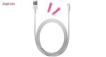 کابل شارژ USB به Type-C مدل KL به طول 2 متر به همراه دو عدد محافظ کابل سیلیکونی