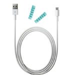 کابل شارژ USB به Micro USB مدل KL به طول به 2 متر به همراه دو عدد محافظ کابل سیلیکونی