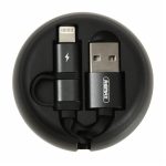 کابل تبدیل USB به MicroUSB/لایتنینگ ریمکس مدل RC-182i طول 0.96 متر