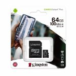 کارت حافظه کینگستون  مدل میکرو کلاس 10 ظرفیت 64 گیگابایت به همراه آداپتور SD