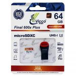 کارت حافظه micro SDXC ویکومن مدل 600X Plus کلاس 10 استاندارد UHS-I U3 سرعت 90MBs ظرفیت 64 گیگابایت به همراه کارت خوان