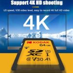 کارت حافظه SDXC کداک مدل A1 – V30 کلاس 10 استاندارد UHS-I U3 سرعت 100mbps ظرفیت 64 گیگابایت