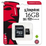 عنوان : کارت حافظه microSDHC کینگستون مدل Canvas Select کلاس 10 استاندارد UHS-I U1 سرعت 80MBps ظرفیت 16 گیگابایت به همراه آداپتور SD