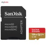 کارت حافظه microSDHC سن دیسک مدل Extreme A2 کلاس 10 استاندارد UHS-I سرعت 160MBps ظرفیت 128 گیگابایت به همراه آداپتور SD