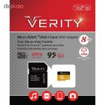 کارت حافظه microSDXC وریتی مدل V95 کلاس 10 استاندارد UHS-I U1 سرعت 95MBps ظرفیت 8 گیگابایت به همراه آداپتور SD
