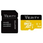 کارت حافظه microSDXC وریتی مدل V95 کلاس 10 استاندارد UHS-I U1 سرعت 95MBps ظرفیت 8 گیگابایت به همراه آداپتور SD
