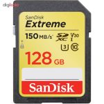 کارت حافظه SDXC سن دیسک مدل Extreme V30 کلاس 10 استاندارد UHS-I U3 سرعت 150mbps ظرفیت 128 گیگابایت