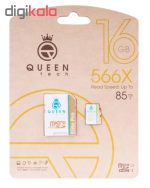 کارت حافظه microSDHC کوئین تک مدل Elite pro 566X کلاس 10 استاندارد UHS-I U1 سرعت 85MBps ظرفیت 16 گیگابایت به همراه آداپتور SD