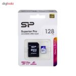 کارت حافظه‌ microSDXC سیلیکون پاور مدل Superior Pro کلاس 10 استاندارد UHS-I U3 سرعت 100MBps ظرفیت 128گیگابایت همراه با آداپتور SD