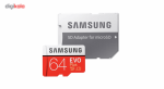 کارت حافظه microSDXC سامسونگ مدل Evo Plus کلاس 10 استاندارد UHS-I U1 سرعت 80MBps همراه با آداپتور SD ظرفیت 64 گیگابایت