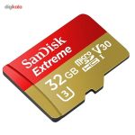 کارت حافظه microSDHC سن دیسک مدل Extreme V30 کلاس 10 استاندارد UHS-I U3 سرعت 90MBps ظرفیت 32 گیگابایت