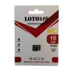 کارت حافظه‌ microSDHC لوتوس مدل 433X کلاس 10 استاندارد UHS-I U1 سرعت 80MBps ظرفیت 16 گیگابایت