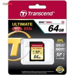 کارت حافظه SDXC ترنسند مدل Ultimate کلاس 10 استاندارد UHS-I U3 سرعت 95MBps 633X ظرفیت 64 گیگابایت