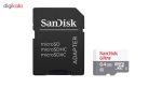 کارت حافظه microSDXC سن دیسک مدل Ultra کلاس 10 استاندارد UHS-I سرعت 80MBps همراه با آداپتور SD ظرفیت 64 گیگابایت