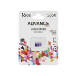کارت حافظه microSDHC ادونس مدل 566X کلاس 10 استاندارد UHS-I U1 سرعت 85MBps ظرفیت 16گیگابایت