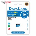 کارت حافظه microSDHC دیتالند مدل 533x کلاس 10 استاندارد UHS-I U1 سرعت 85MBps ظرفیت 16 گیگابایت