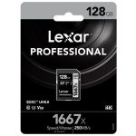 کارت حافظه SDXC لکسار مدل Professional کلاس 10 استاندارد UHS-II U3 سرعت 250MBps ظرفیت 128 گیگابایت