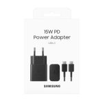 شارژر دیواری سامسونگ مدل EP-TA200CBEGGB به همراه کابل تبدیل USB-C